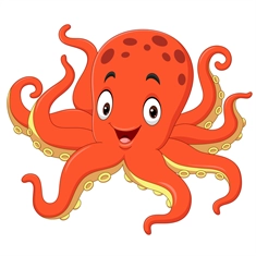 Under the Sea Theme Octopus Transparent Sticker